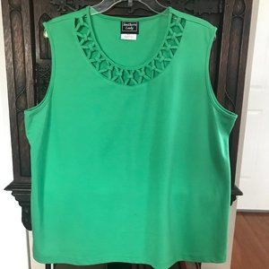 SOUTHERN LADY: GREEN SLEEVLESS T-SHIRT SIZE XL